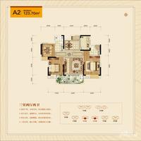 博森翰林城3室2厅2卫123.7㎡户型图