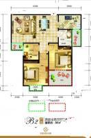 中环城市花园三期2室2厅1卫86㎡户型图